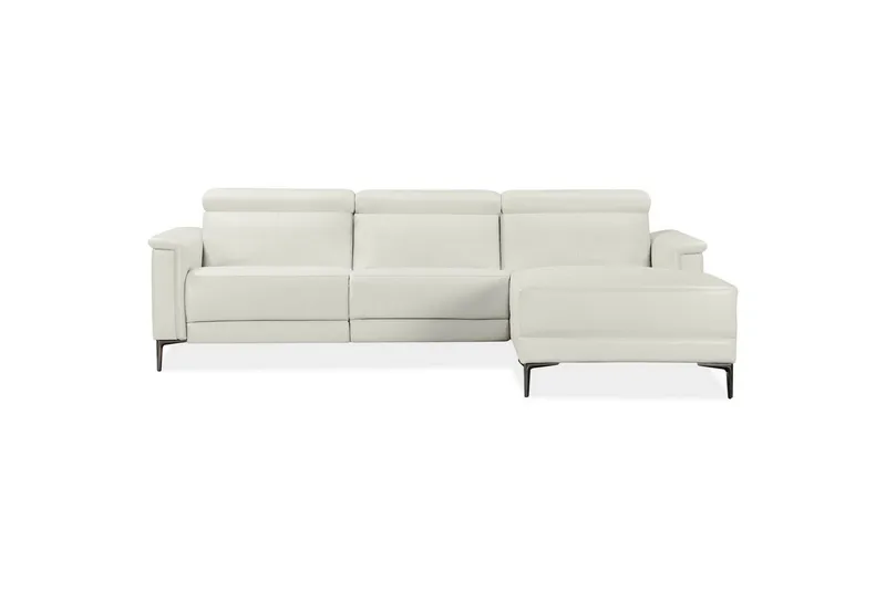 Hjørnesofa 3-seter Lund Krem, PU, Høyre Elektrisk Recliner - Krem, PU, Høyre Elektrisk Recliner - Møbler - Sofaer - Skinnsofaer