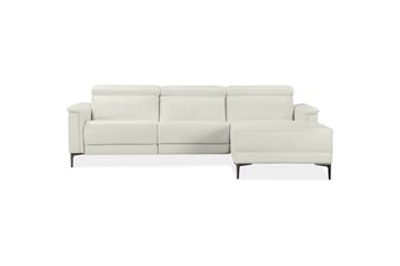 Hjørnesofa 3-seter Lund Krem, PU, Høyre Elektrisk Recliner - Krem, PU, Høyre Elektrisk Recliner - Møbler - Sofaer - Skinnsofaer