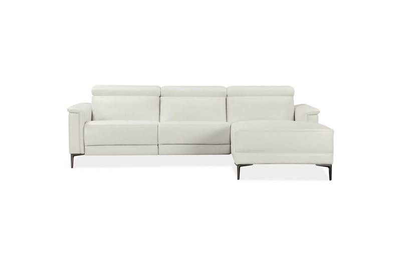 Hjørnesofa 3-seter Lund Krem, PU, Høyre Elektrisk Recliner - Krem, PU, Høyre Elektrisk Recliner - Møbler - Sofaer - Skinnsofaer