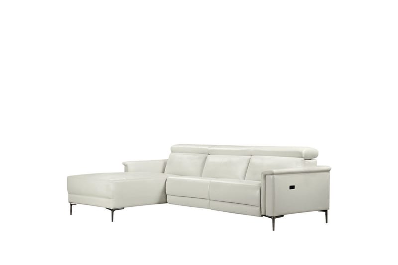 Hjørnesofa 3-seter Lund Krem, PU, Venstre Elektrisk Recliner - Krem, PU, Venstre Elektrisk Recliner - Møbler - Sofaer - Skinnsofaer