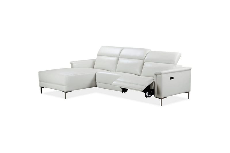 Hjørnesofa 3-seter Lund Krem, PU, Venstre Elektrisk Recliner - Krem, PU, Venstre Elektrisk Recliner - Møbler - Sofaer - Skinnsofaer