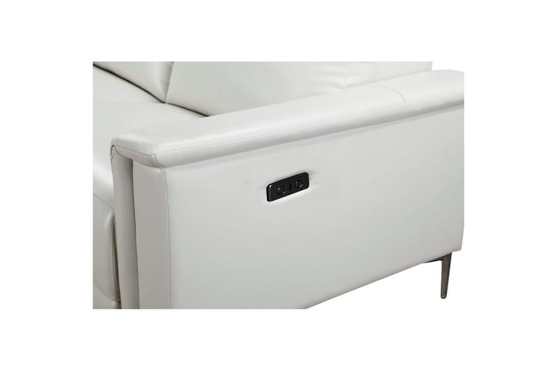 Hjørnesofa 3-seter Lund Krem, PU, Venstre Elektrisk Recliner - Krem, PU, Venstre Elektrisk Recliner - Møbler - Sofaer - Skinnsofaer