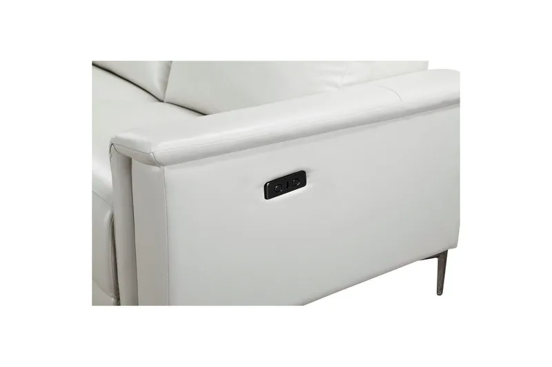 Hjørnesofa 3-seter Lund Krem, PU, Venstre Elektrisk Recliner - Krem, PU, Venstre Elektrisk Recliner - Møbler - Sofaer - Skinnsofaer