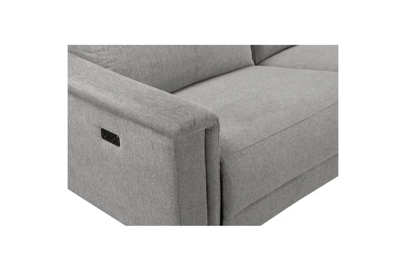 Hjørnesofa 3-seter Lund Lys grå, Belfast-stoff, Høyre Elektrisk Recliner - Lys grå, Belfast-stoff, Høyre Elektrisk Recliner - Møbler - Sofaer - Reclinersofaer