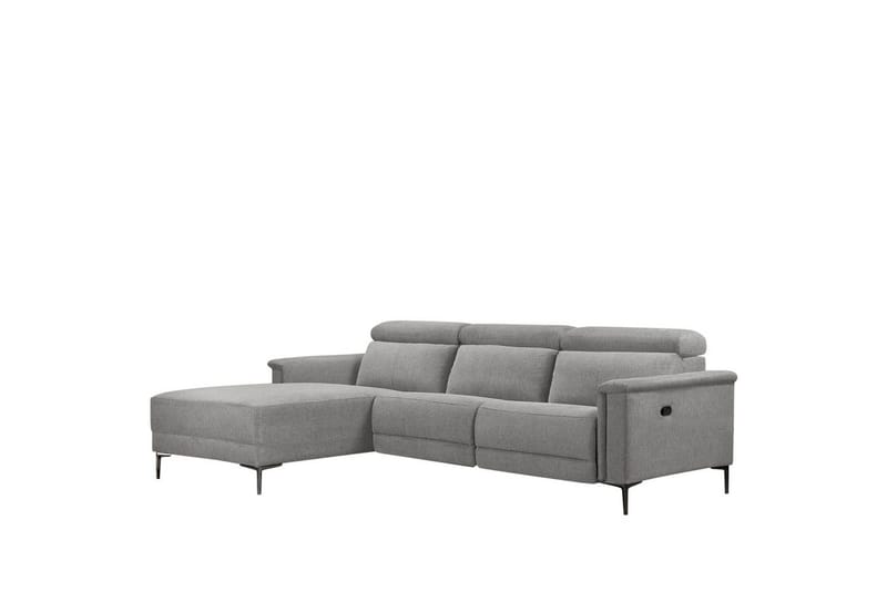 Hjørnesofa 3-seter Lund Lys grå, Belfast-stoff, Venstre Manuell Recliner - Lys grå, Belfast-stoff, Venstre Manuell Recliner - Møbler - Sofaer - Reclinersofaer