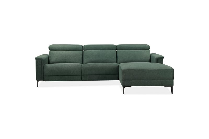 Hjørnesofa 3-seter Lund Mørk grønn, Belfast-stoff, Høyre Elektrisk Recliner - Mørk grønn, Belfast-stoff, Høyre Elektrisk Recliner - Møbler - Sofaer - Reclinersofaer