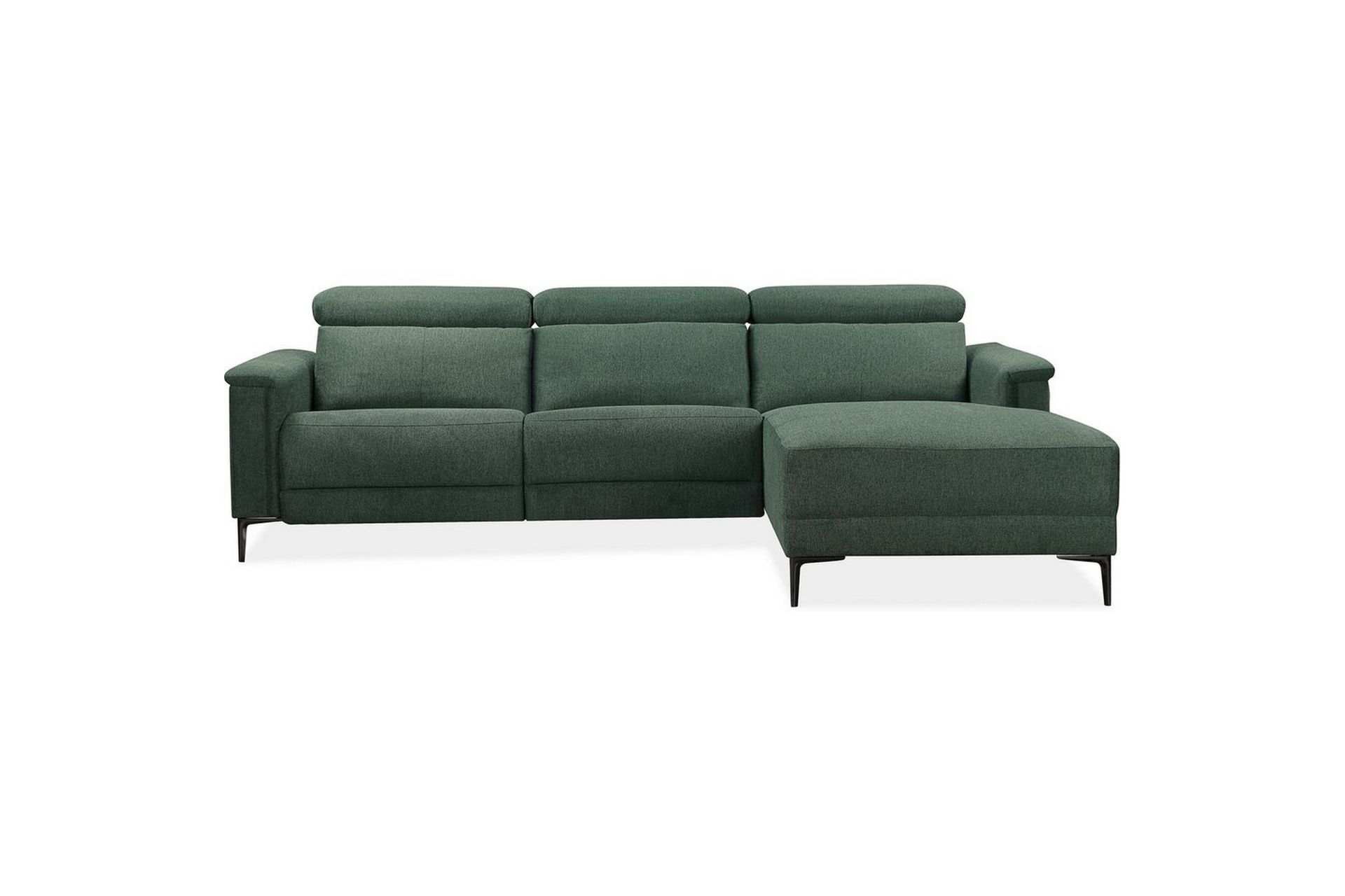 Hjørnesofa 3-seter Lund Mørk grønn, Belfast-stoff, Høyre Manuell Recliner - Mørk grønn, Belfast-stoff, Høyre Manuell Recliner - Møbler - Sofaer - Reclinersofaer