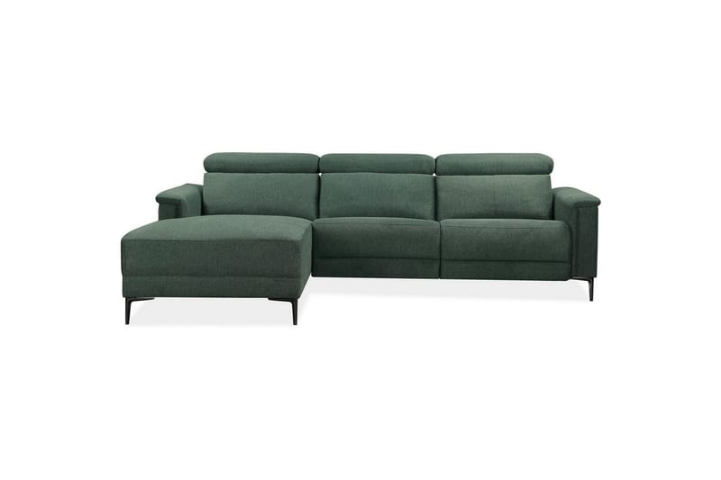 Hjørnesofa 3-seter Lund Mørk grønn, Belfast-stoff, Venstre Elektrisk Recliner - Mørk grønn, Belfast-stoff, Venstre Elektrisk Recliner - Møbler - Sofaer - Reclinersofaer