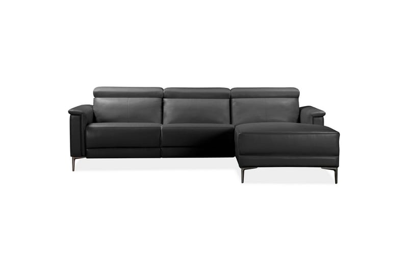 Hjørnesofa 3-seter Lund Svart, PU, Høyre Elektrisk Recliner - Svart, PU, Høyre Elektrisk Recliner - Møbler - Sofaer - Skinnsofaer