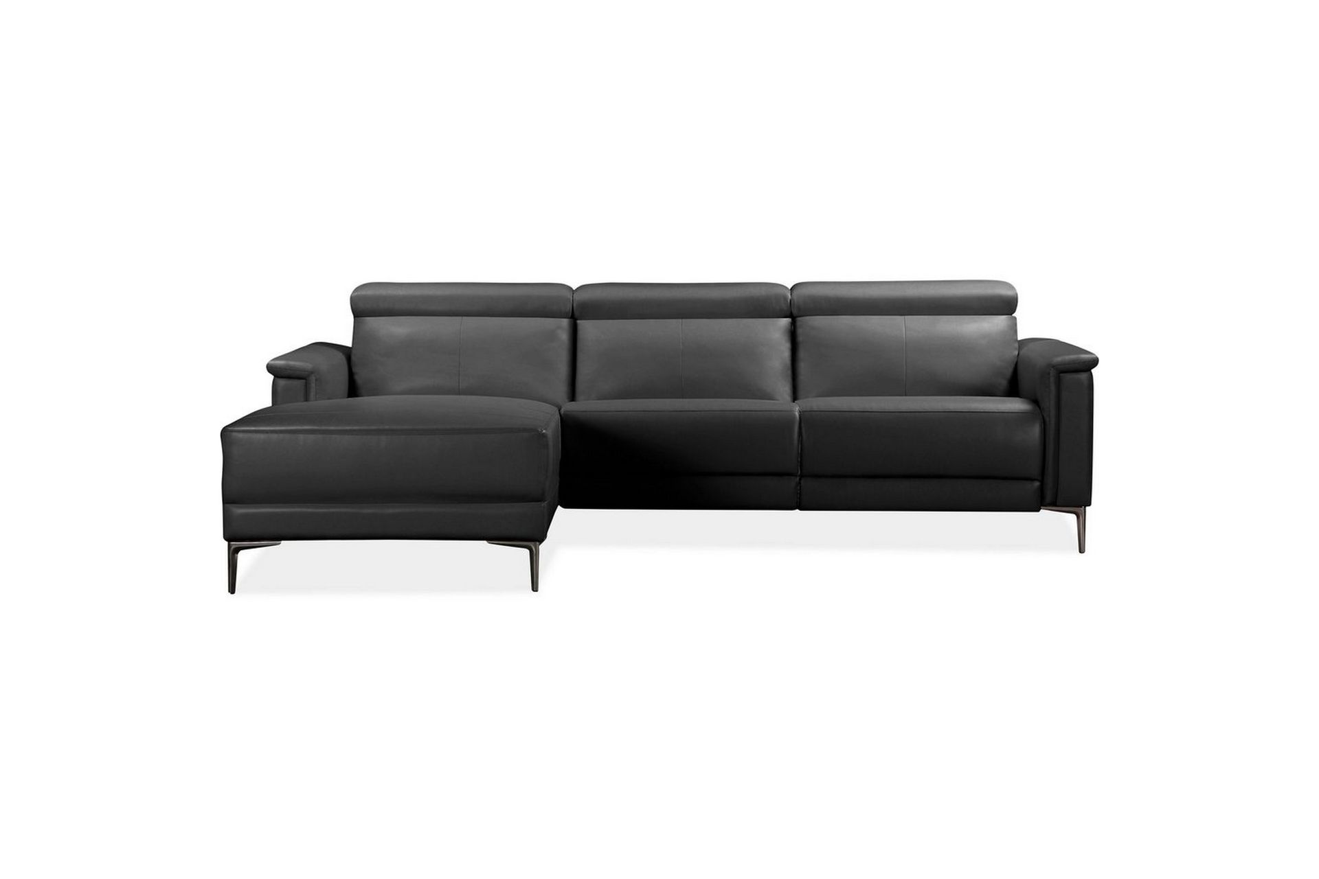 Hjørnesofa 3-seter Lund Svart, PU, Venstre Manuell Recliner - Svart, PU, Venstre Manuell Recliner - Møbler - Sofaer - Reclinersofaer