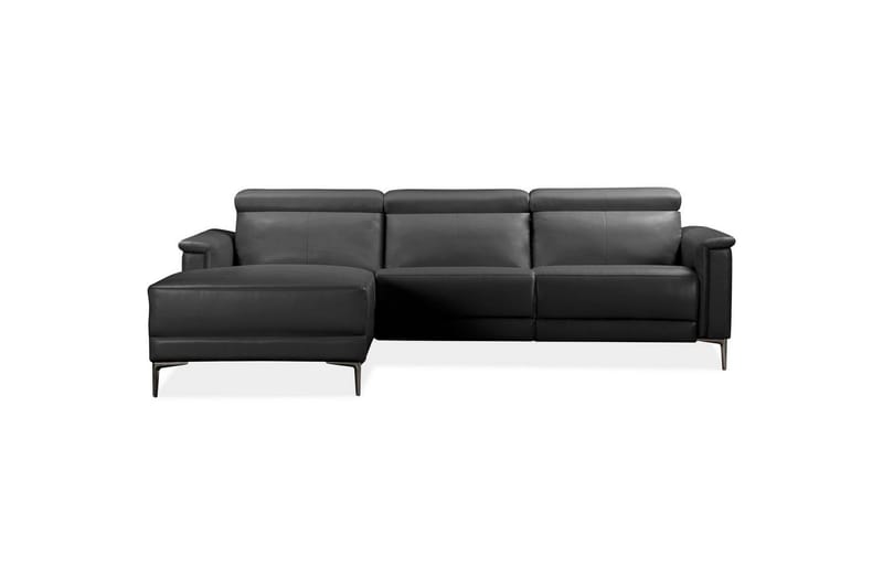 Hjørnesofa 3-seter Lund Svart, PU, Venstre Elektrisk Recliner - Svart, PU, Venstre Elektrisk Recliner - Møbler - Sofaer - Skinnsofaer