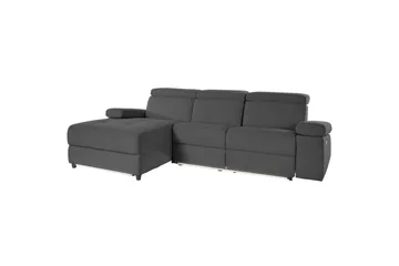Hjørnesofa 3-seter Rayland Antrasitt, Sunday Stoff, Venstre Elektrisk Recliner