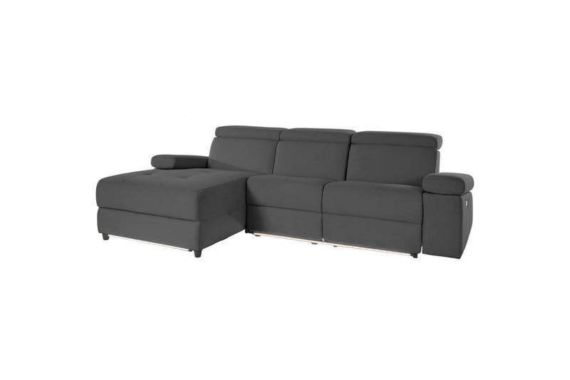Hjørnesofa 3-seter Rayland Antrasitt, Sunday Stoff, Venstre Elektrisk Recliner - Antrasitt, Sunday Stoff, Venstre Elektrisk Recliner - Møbler - Sofaer - Reclinersofaer