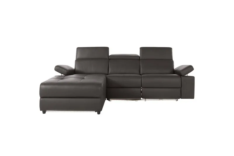 Hjørnesofa 3-seter Rayland Brun, Lær/PU, Venstre Elektrisk Recliner - Brun, Lær/PU, Venstre Elektrisk Recliner - Møbler - Sofaer - Skinnsofaer