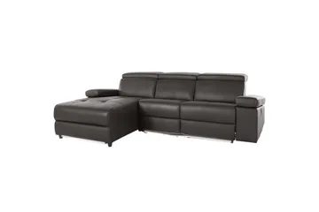 Hjørnesofa 3-seter Rayland Brun, Lær/PU, Venstre Elektrisk Recliner