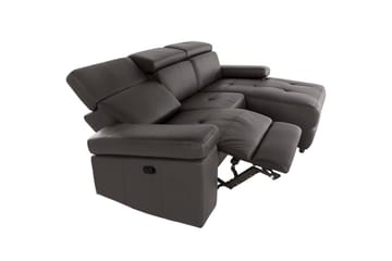 Hjørnesofa 3-seter Rayland Brun, PU, Høyre Manuell Recliner - Brun, PU, Høyre Manuell Recliner - Møbler - Sofaer - Skinnsofaer