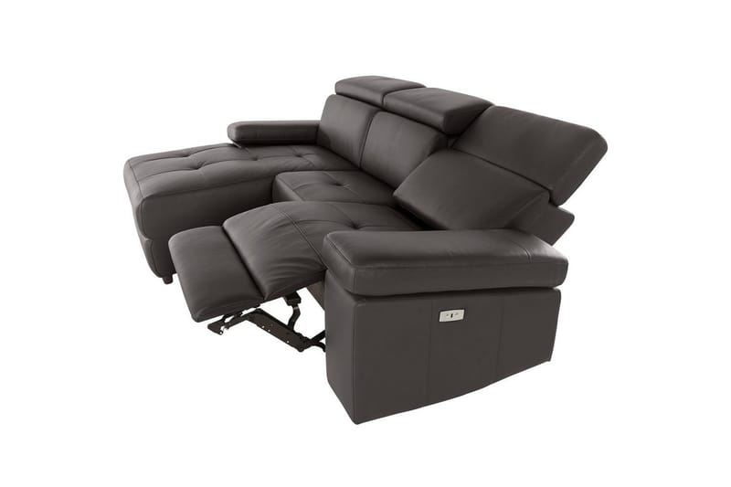 Hjørnesofa 3-seter Rayland Brun, PU, Venstre Elektrisk Recliner - Brun, PU, Venstre Elektrisk Recliner - Møbler - Sofaer - Skinnsofaer