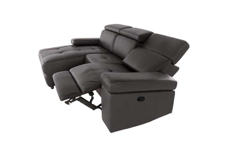Hjørnesofa 3-seter Rayland Brun, PU, Venstre Manuell Recliner - Brun, PU, Venstre Manuell Recliner - Møbler - Sofaer - Skinnsofaer