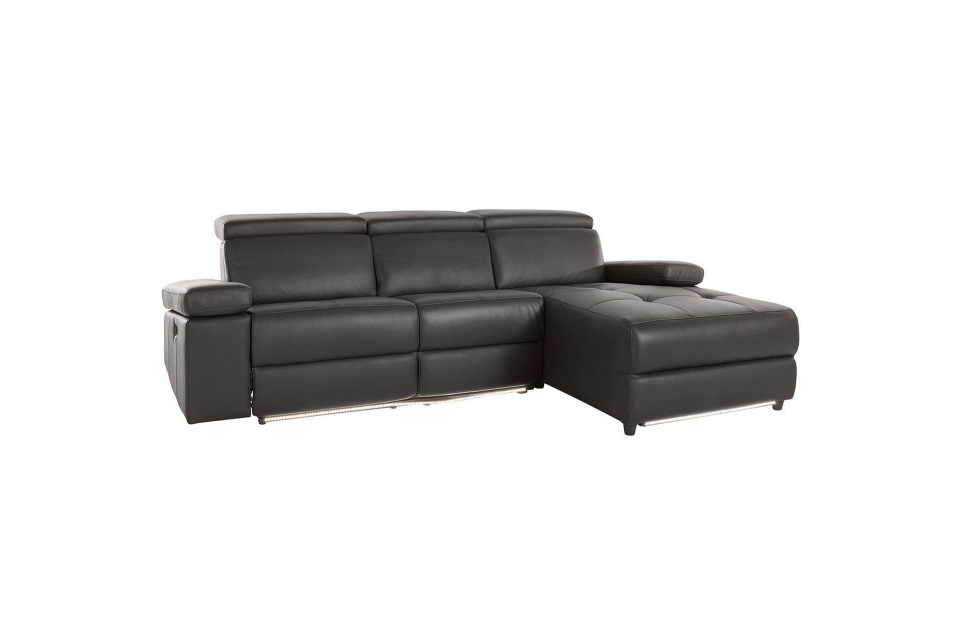 Hjørnesofa 3-seter Rayland Brun, PU, Høyre Manuell Recliner - Brun, PU, Høyre Manuell Recliner