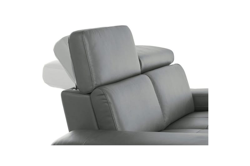 Hjørnesofa 3-seter Rayland Grå, Lær/PU, Høyre Elektrisk Recliner - Grå, Lær/PU, Høyre Elektrisk Recliner - Møbler - Sofaer - Skinnsofaer