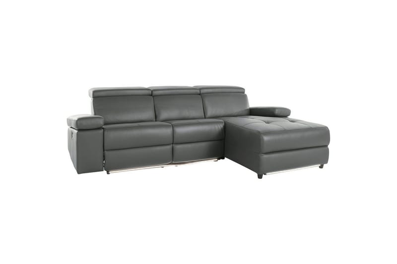 Hjørnesofa 3-seter Rayland Grå, Lær/PU, Høyre Elektrisk Recliner - Grå, Lær/PU, Høyre Elektrisk Recliner - Møbler - Sofaer - Reclinersofaer