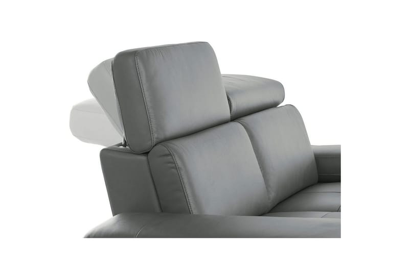 Hjørnesofa 3-seter Rayland Grå, Lær/PU, Høyre Elektrisk Recliner - Grå, Lær/PU, Høyre Elektrisk Recliner - Møbler - Sofaer - Reclinersofaer