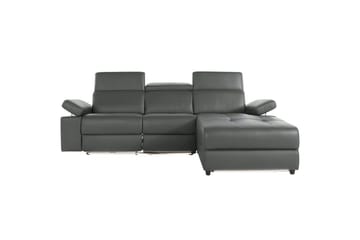 Hjørnesofa 3-seter Rayland Grå, Lær/PU, Høyre Elektrisk Recliner - Grå, Lær/PU, Høyre Elektrisk Recliner - Møbler - Sofaer - Skinnsofaer