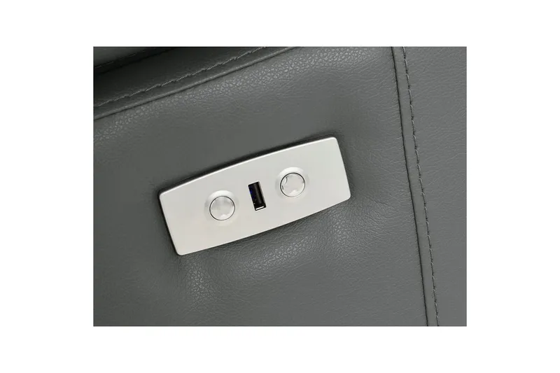 Hjørnesofa 3-seter Rayland Grå, Lær/PU, Høyre Elektrisk Recliner - Grå, Lær/PU, Høyre Elektrisk Recliner - Møbler - Sofaer - Skinnsofaer