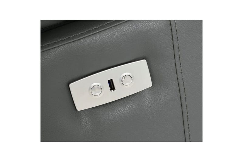 Hjørnesofa 3-seter Rayland Grå, Lær/PU, Høyre Elektrisk Recliner - Grå, Lær/PU, Høyre Elektrisk Recliner - Møbler - Sofaer - Skinnsofaer