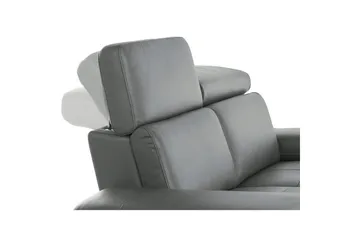 Hjørnesofa 3-seter Rayland Grå, Lær/PU, Høyre Manuell Recliner - Grå, Lær/PU, Høyre Manuell Recliner - Møbler - Sofaer - Skinnsofaer