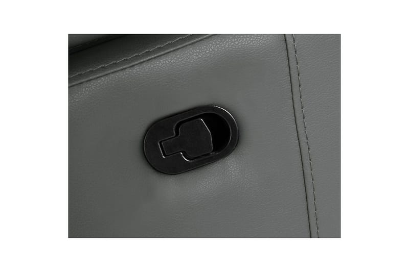 Hjørnesofa 3-seter Rayland Grå, Lær/PU, Høyre Manuell Recliner - Grå, Lær/PU, Høyre Manuell Recliner - Møbler - Sofaer - Skinnsofaer