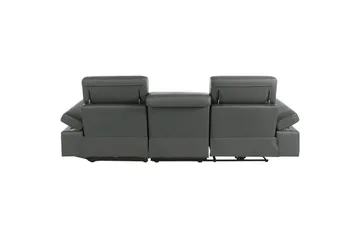 Hjørnesofa 3-seter Rayland Grå, Lær/PU, Høyre Manuell Recliner - Grå, Lær/PU, Høyre Manuell Recliner - Møbler - Sofaer - Skinnsofaer