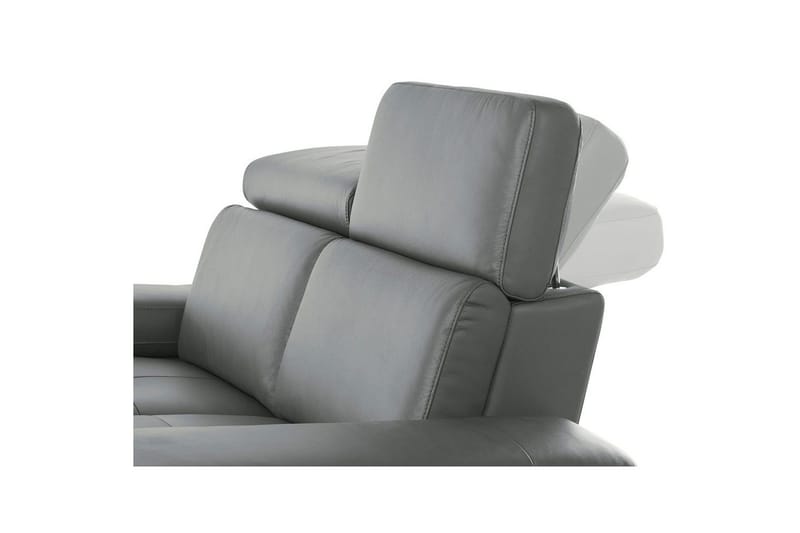 Hjørnesofa 3-seter Rayland Grå, Lær/PU, Venstre Manuell Recliner - Grå, Lær/PU, Venstre Manuell Recliner - Møbler - Sofaer - Skinnsofaer