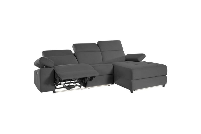 Hjørnesofa 3-seter Rayland Grå, Sunday Stoff, Høyre Elektrisk Recliner - Grå, Sunday Stoff, Høyre Elektrisk Recliner - Møbler - Sofaer - Reclinersofaer