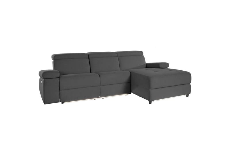 Hjørnesofa 3-seter Rayland Grå, Sunday Stoff, Høyre Elektrisk Recliner - Grå, Sunday Stoff, Høyre Elektrisk Recliner - Møbler - Sofaer - Reclinersofaer