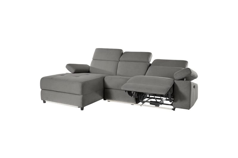 Hjørnesofa 3-seter Rayland Grå, Sunday Stoff, Venstre Manuell Recliner - Grå, Sunday Stoff, Venstre Manuell Recliner - Møbler - Sofaer - Reclinersofaer