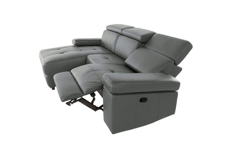 Hjørnesofa 3-seter Rayland Grå, PU, Venstre Manuell Recliner - Grå, PU, Venstre Manuell Recliner - Møbler - Sofaer - Skinnsofaer