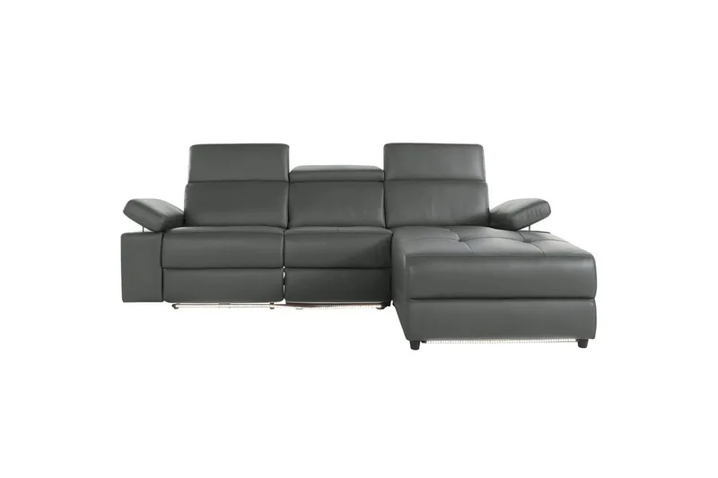 Hjørnesofa 3-seter Rayland Grå, PU, Høyre Manuell Recliner - Grå, PU, Høyre Manuell Recliner - Møbler - Sofaer - Skinnsofaer