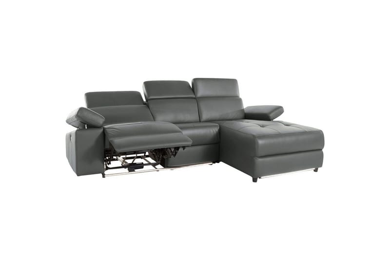 Hjørnesofa 3-seter Rayland Grå, PU, Høyre Elektrisk Recliner - Grå, PU, Høyre Elektrisk Recliner - Møbler - Sofaer - Skinnsofaer