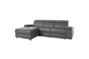 Hjørnesofa 3-seter Rayland Grå, PU, Venstre Elektrisk Recliner