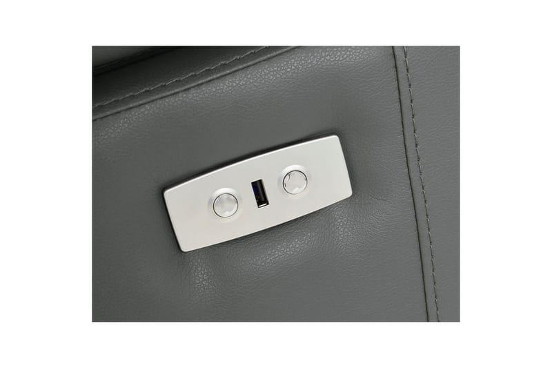 Hjørnesofa 3-seter Rayland Grå, PU, Høyre Elektrisk Recliner - Grå, PU, Høyre Elektrisk Recliner - Møbler - Sofaer - Skinnsofaer