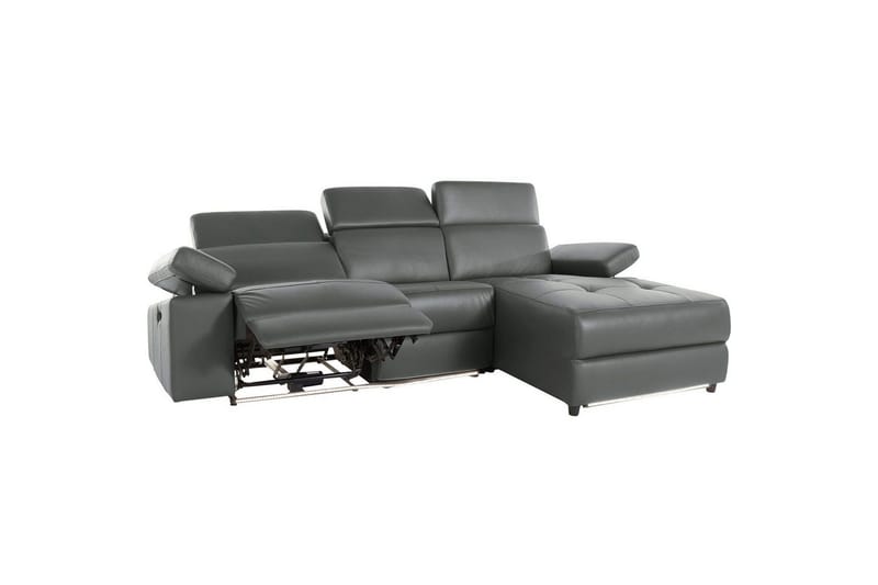 Hjørnesofa 3-seter Rayland Grå, PU, Høyre Manuell Recliner - Grå, PU, Høyre Manuell Recliner - Møbler - Sofaer - Skinnsofaer