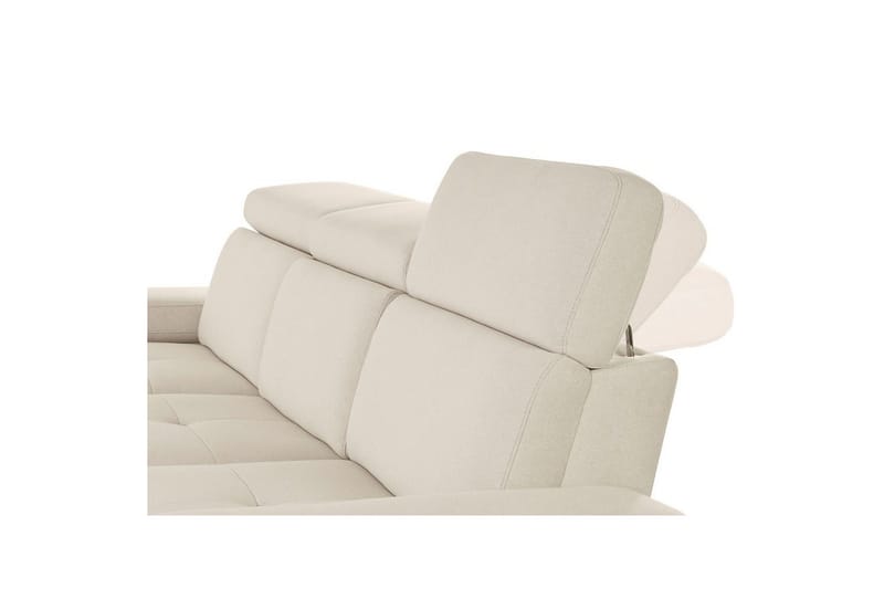 Hjørnesofa 3-seter Rayland Hvit, Sunday Stoff, Venstre Elektrisk Recliner - Hvit, Sunday Stoff, Venstre Elektrisk Recliner - Møbler - Sofaer - Reclinersofaer