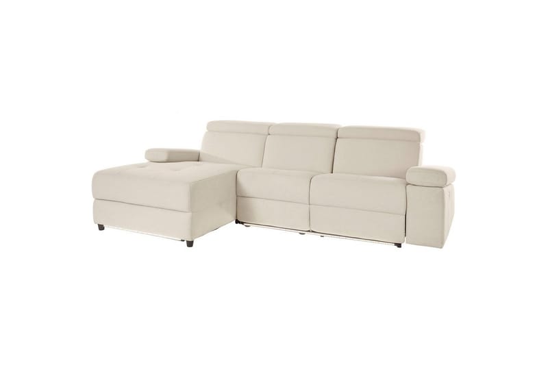 Hjørnesofa 3-seter Rayland Hvit, Sunday Stoff, Venstre Elektrisk Recliner - Hvit, Sunday Stoff, Venstre Elektrisk Recliner - Møbler - Sofaer - Reclinersofaer