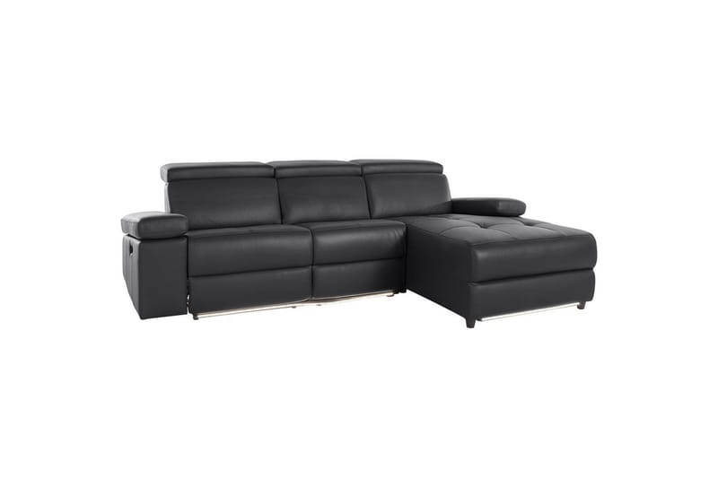 Hjørnesofa 3-seter Rayland Svart, Lær/PU, Høyre Manuell Recliner - Svart, Lær/PU, Høyre Manuell Recliner - Møbler - Sofaer - Reclinersofaer