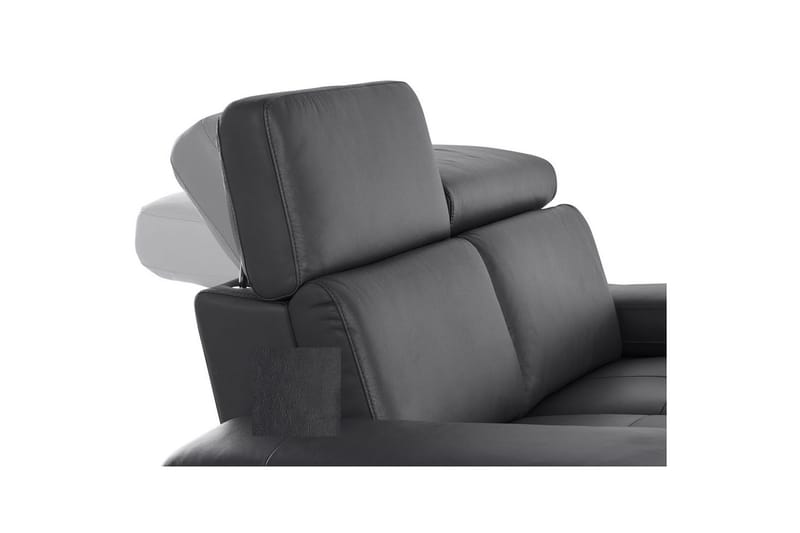Hjørnesofa 3-seter Rayland Svart, Lær/PU, Høyre Manuell Recliner - Svart, Lær/PU, Høyre Manuell Recliner - Møbler - Sofaer - Reclinersofaer
