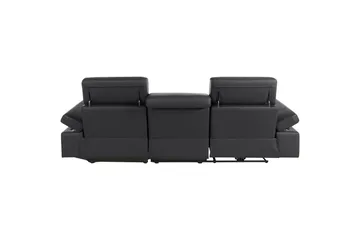 Hjørnesofa 3-seter Rayland Svart, Lær/PU, Høyre Manuell Recliner - Svart, Lær/PU, Høyre Manuell Recliner - Møbler - Sofaer - Skinnsofaer