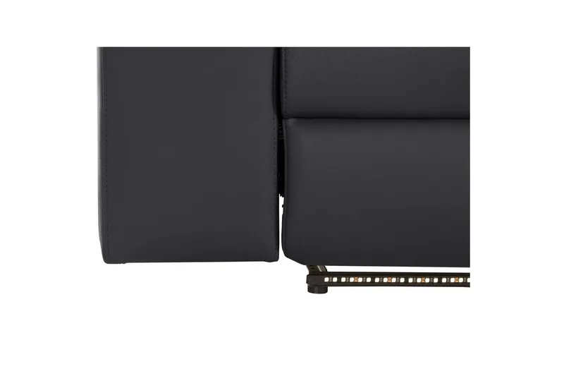 Hjørnesofa 3-seter Rayland Svart, Lær/PU, Høyre Manuell Recliner - Svart, Lær/PU, Høyre Manuell Recliner - Møbler - Sofaer - Skinnsofaer