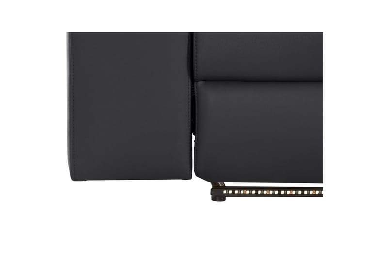 Hjørnesofa 3-seter Rayland Svart, Lær/PU, Høyre Manuell Recliner - Svart, Lær/PU, Høyre Manuell Recliner - Møbler - Sofaer - Skinnsofaer