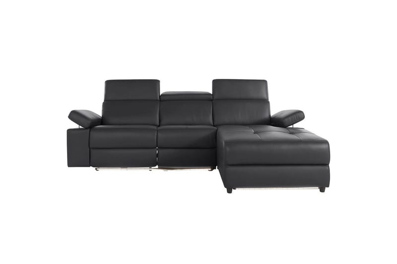 Hjørnesofa 3-seter Rayland Svart, PU, Høyre Manuell Recliner - Svart, PU, Høyre Manuell Recliner - Møbler - Sofaer - Skinnsofaer
